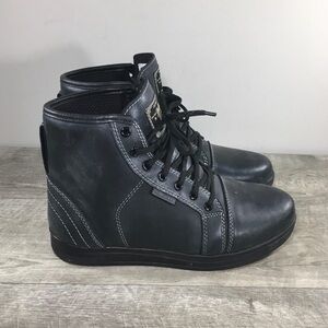 Iron Ridge Crow Motorcycle Biker Riding Women’s Black Leather Soft Toe Boots 10